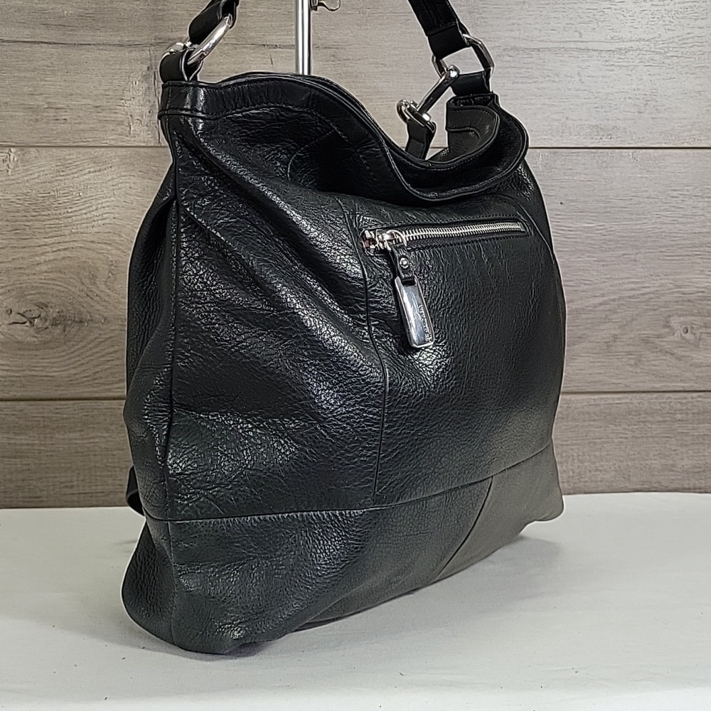 B.Makowsky Black Leather Shoulder Bag - Picture 4 of 13